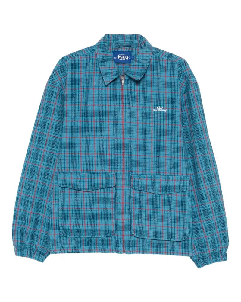 AWAKE NY Karierte Bomberjacke - Blau Blau