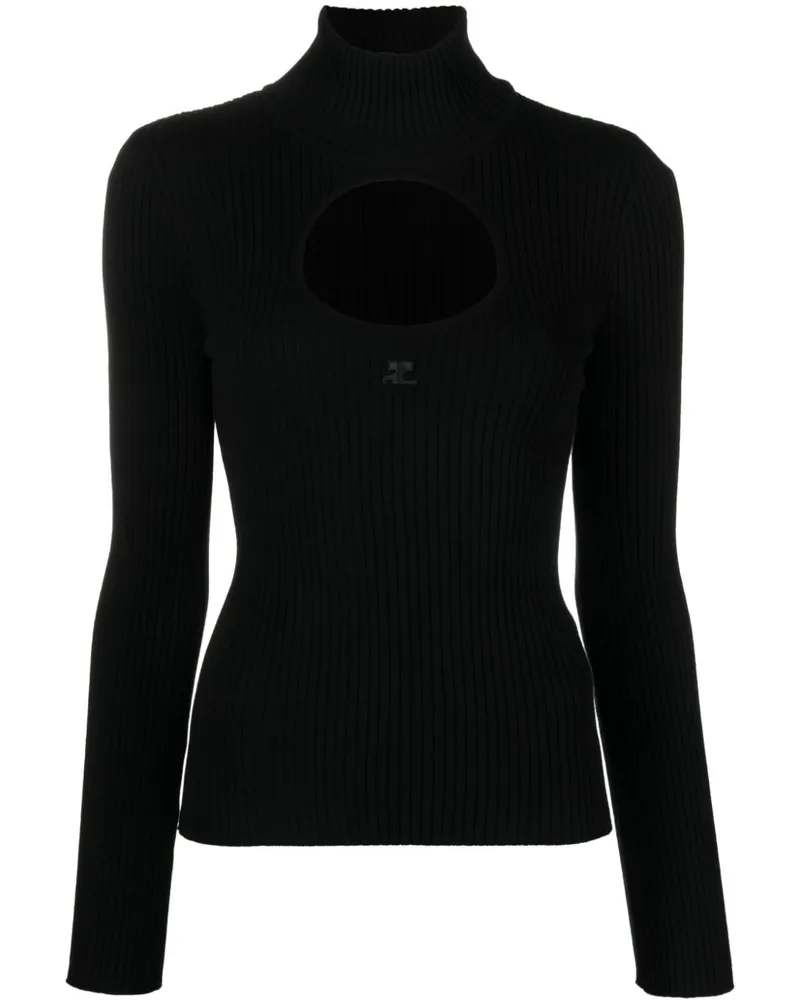 Courrèges Pullover mit Logo-Stickerei - Schwarz Schwarz