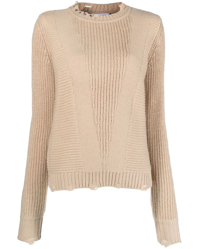 Patrizia Pepe Pullover mit Piercing-Applikation - Nude Nude