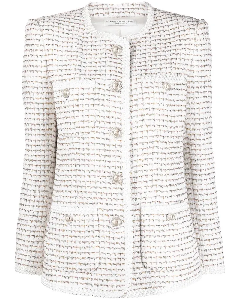 Alessandra Rich Jacke mit rundem Ausschnitt - Weiß Weiß