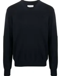 Jil Sander Pullover mit Leder-Patch Blau