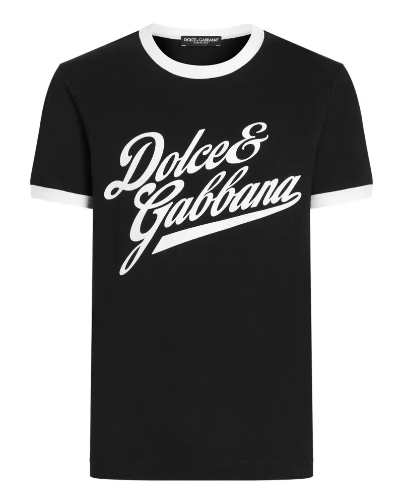 Dolce & Gabbana T-Shirt mit Logo-Print - Schwarz Schwarz