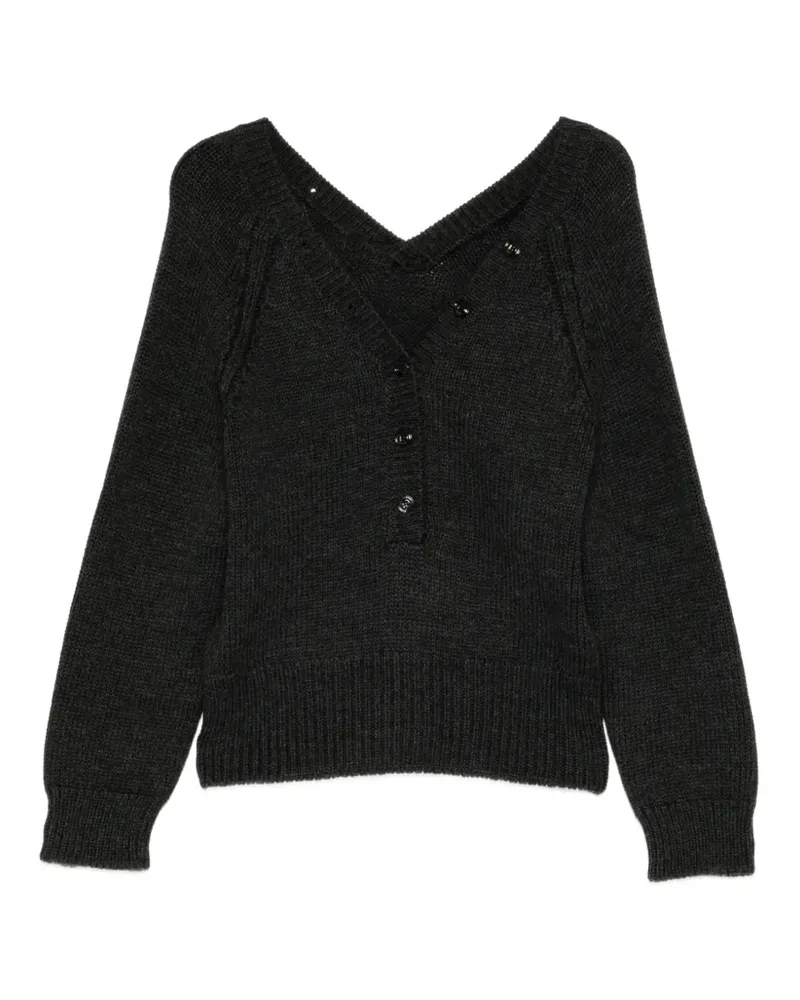 Our Legacy Country Henley Pullover - Schwarz Schwarz