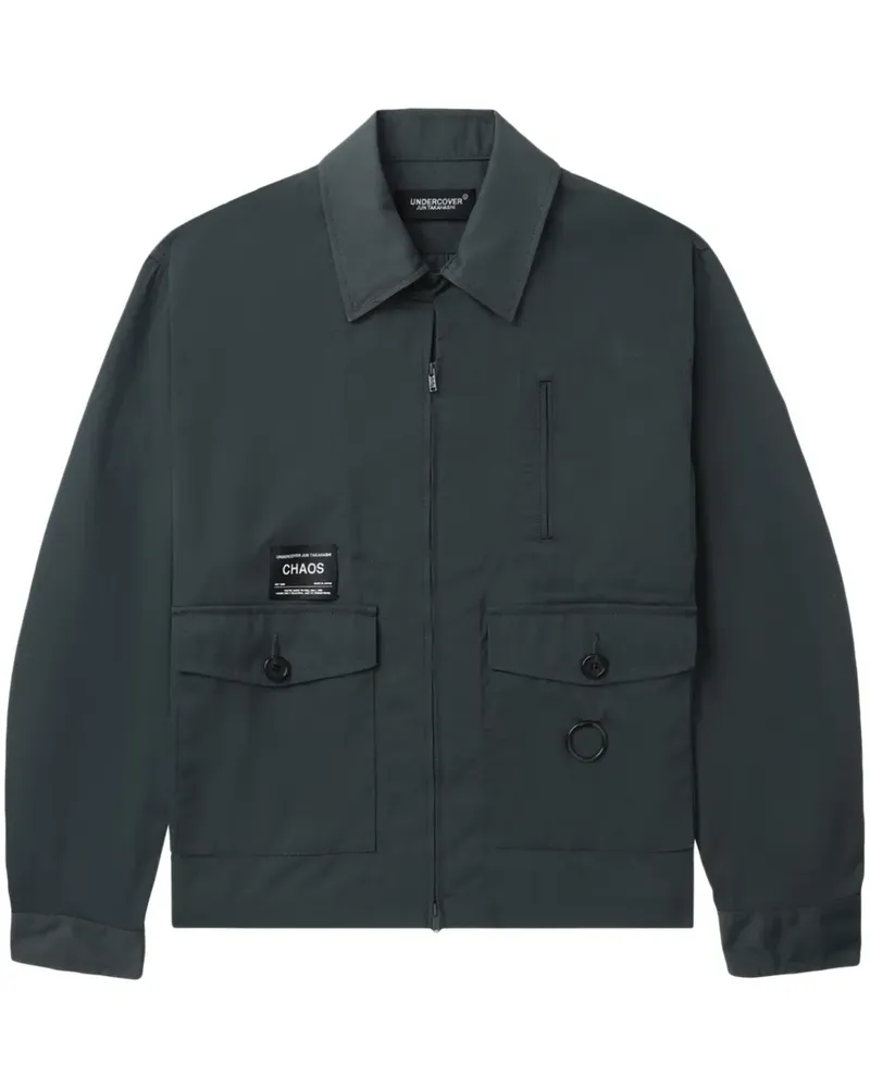 Undercover Twill-Hemdjacke mit Logo-Patch - Grau Grau