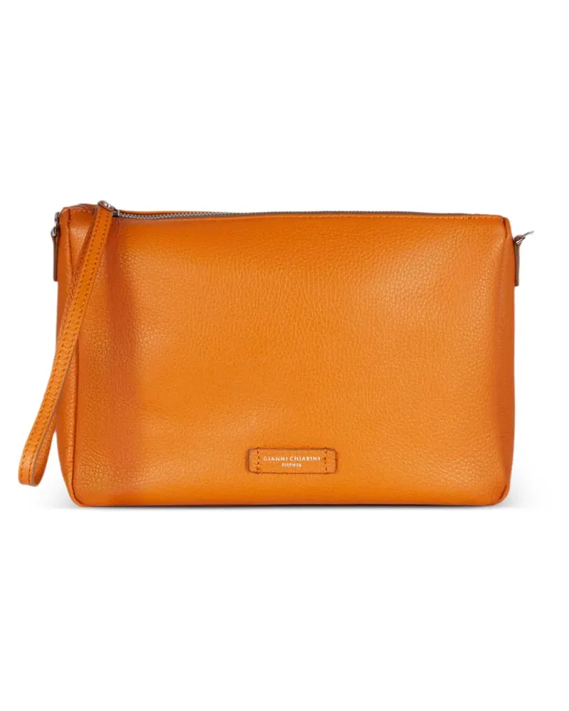 Gianni Chiarini Nora textured leather make up bag - Orange Orange