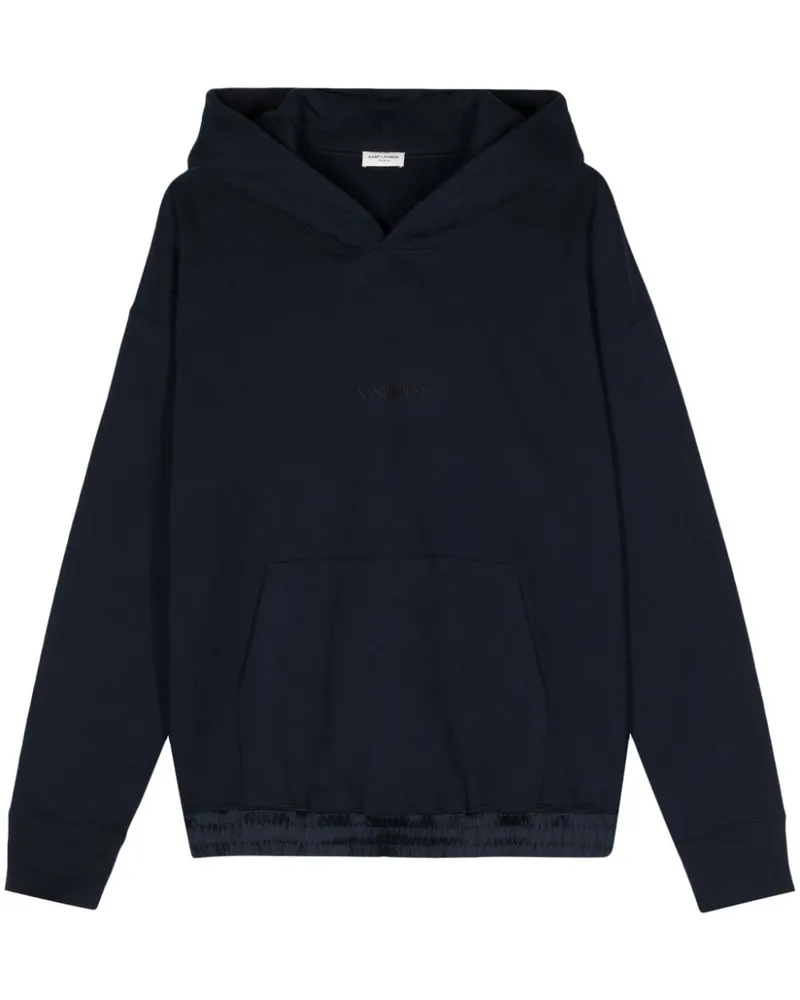 Saint Laurent Hoodie mit Logo-Stickerei - Blau Blau