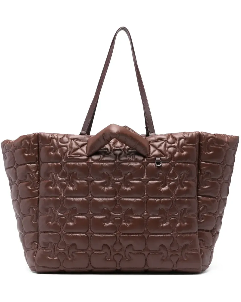 Ganni Quilted Re-Tech XXL tote bag - Braun Braun