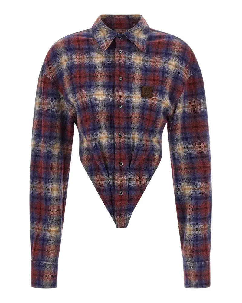 Dsquared2 check-pattern asymmetrical shirt - Rot Rot