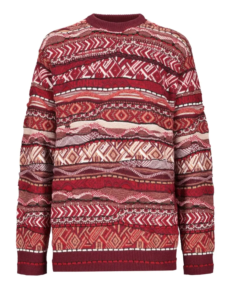 Laneus Pullover mit geometrischem Muster - Rot Rot