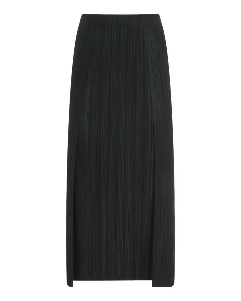 Issey Miyake pleated slit skirt - Schwarz Schwarz