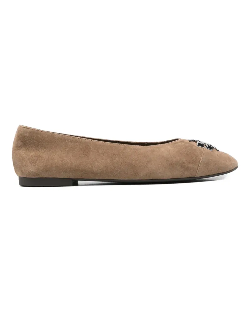 Tory Burch logo-plaque ballet flats - Nude Nude