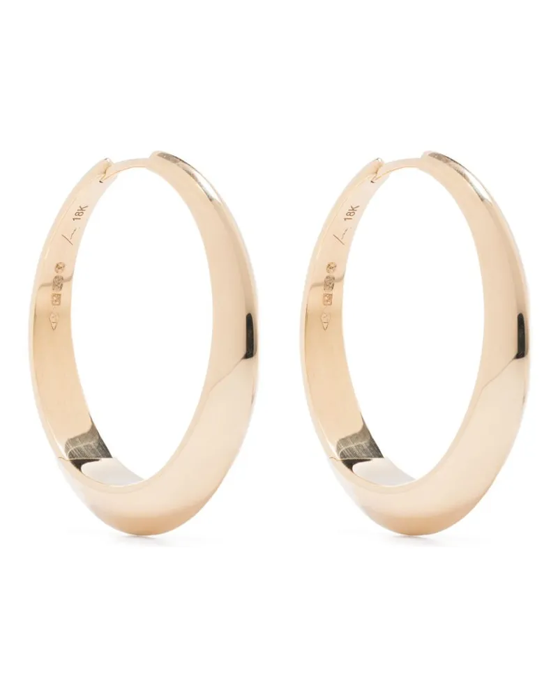 Lizzie Mandler Schmale 18kt XL Gelbgoldcreolen mit Sichelmond Gold