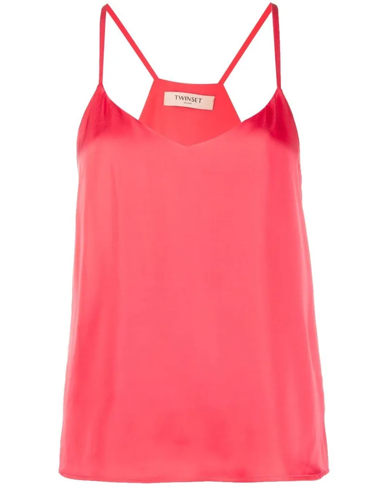 Twin-Set Tanktop mit Logo-Schild - Rosa Rosa