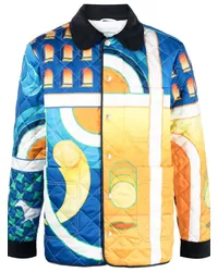 Casablanca Paris Gesteppte Jacke mit Paysage-Print Blau