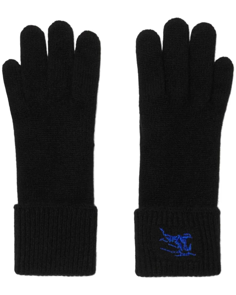 Burberry Gestrickte Handschuhe mit Ritteremblem - Schwarz Schwarz