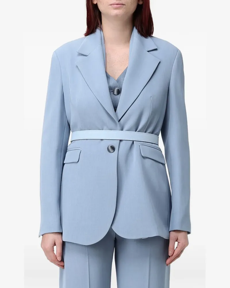 Hanita belted chain-detail jacket - Blau Blau