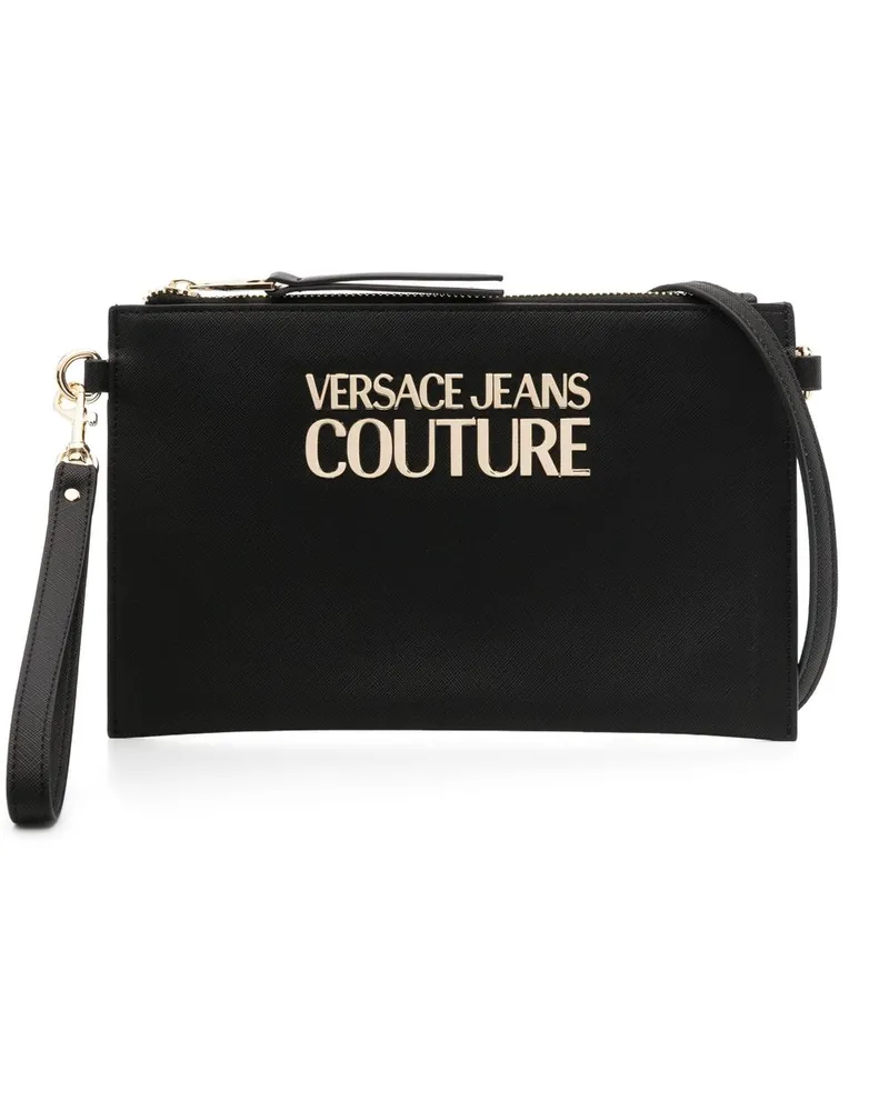 Versace Jeans Clutch mit Logo-Schild - Schwarz Schwarz