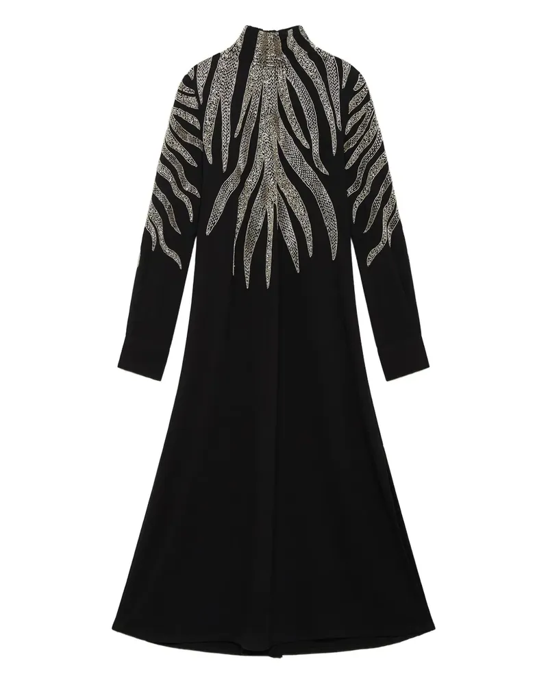 Maliparmi Midikleid mit Perlen - Schwarz Schwarz