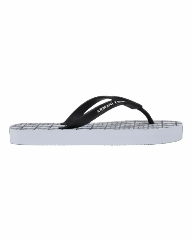 Armani Exchange Flip-Flops mit Logo-Print - Weiß Weiß