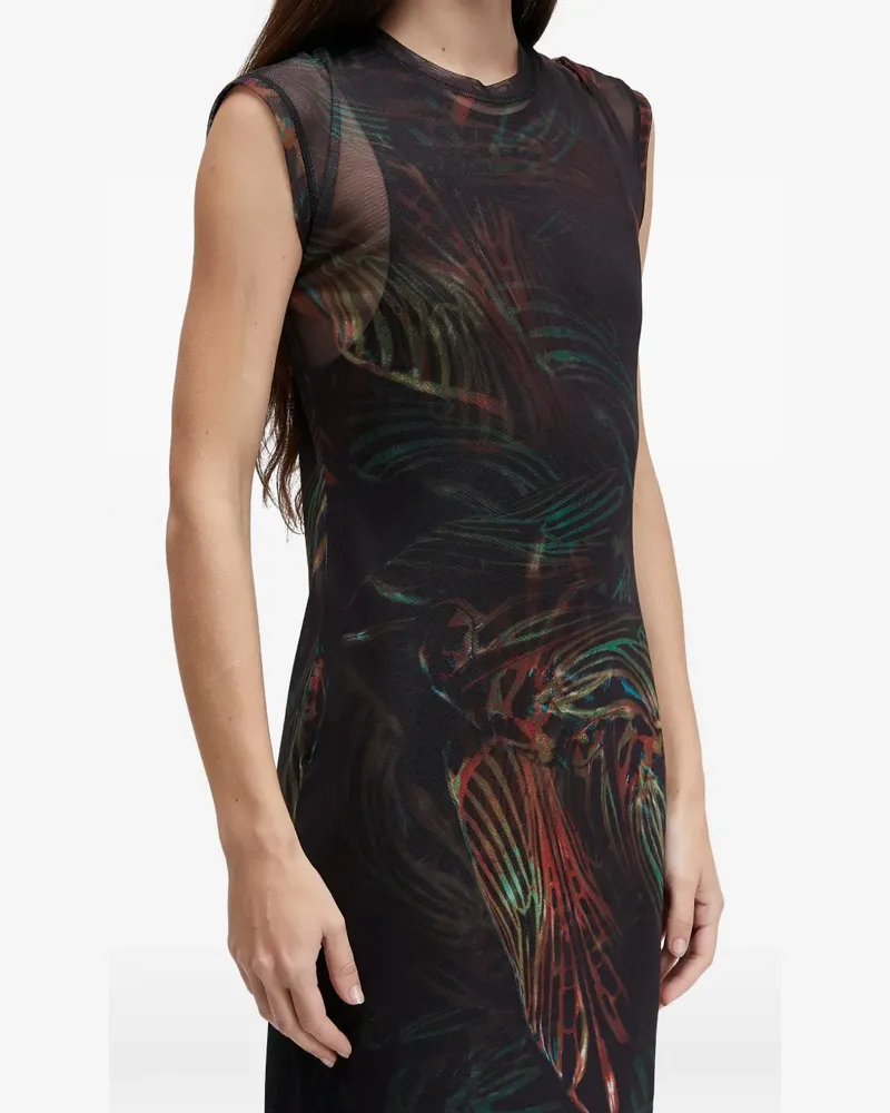 Osklen Midikleid mit Print - Schwarz Schwarz