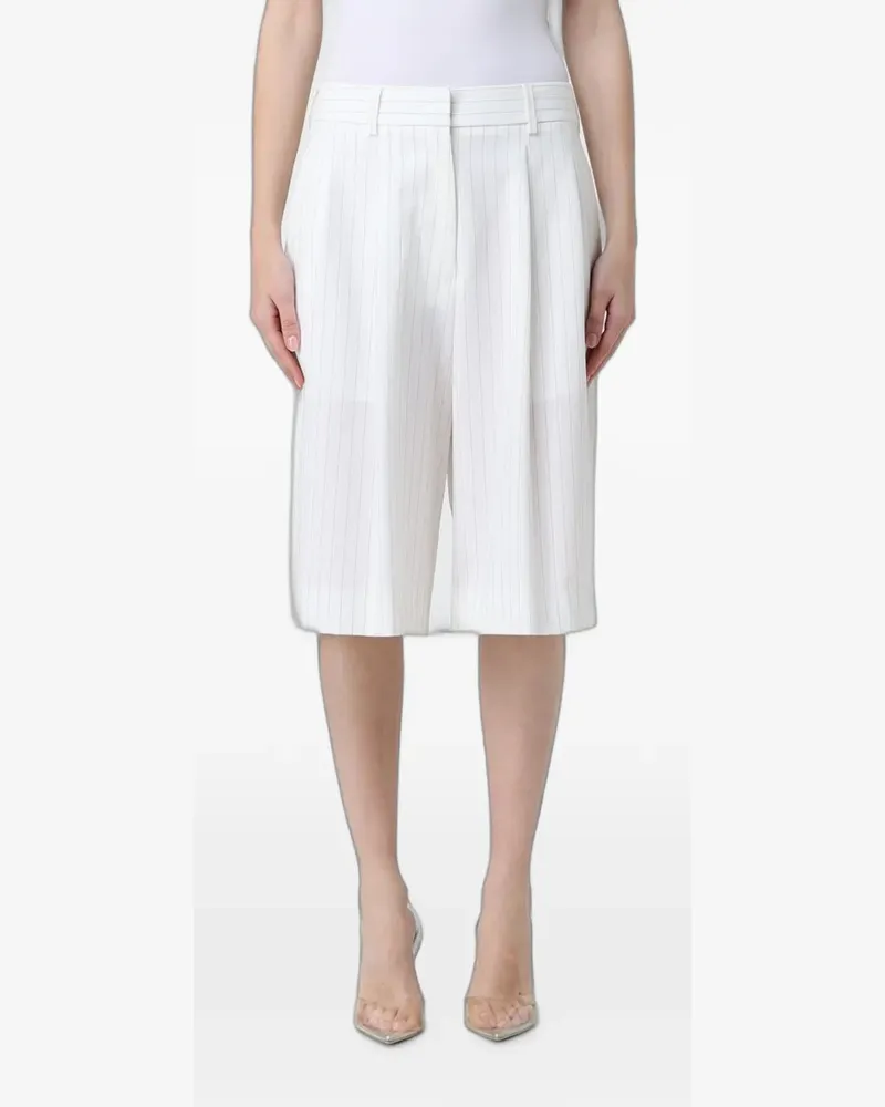 MEIMEIJ pinstriped pleated shorts - Weiß Weiß