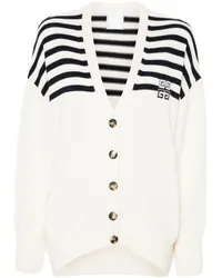 Givenchy Gestreifter 4G Cardigan Weiß