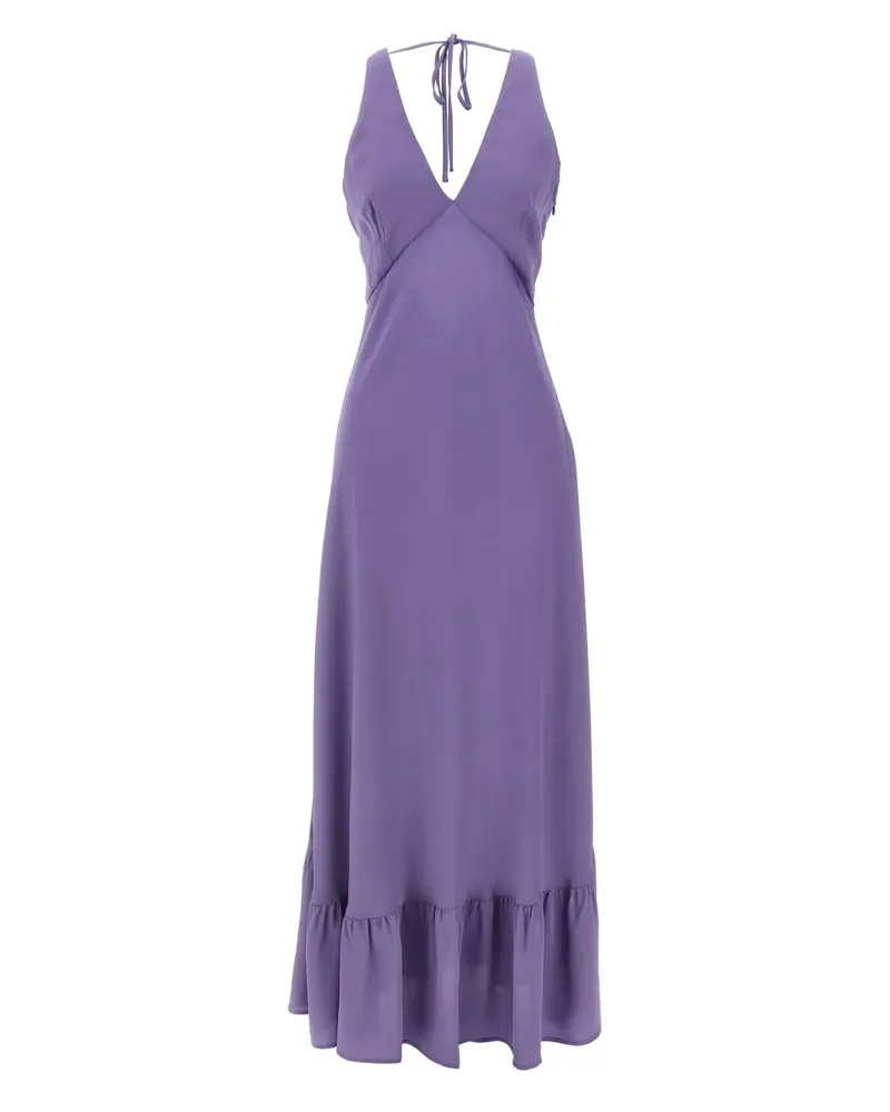 Twin-Set Kleid mit Logo-Schild - Violett Violett