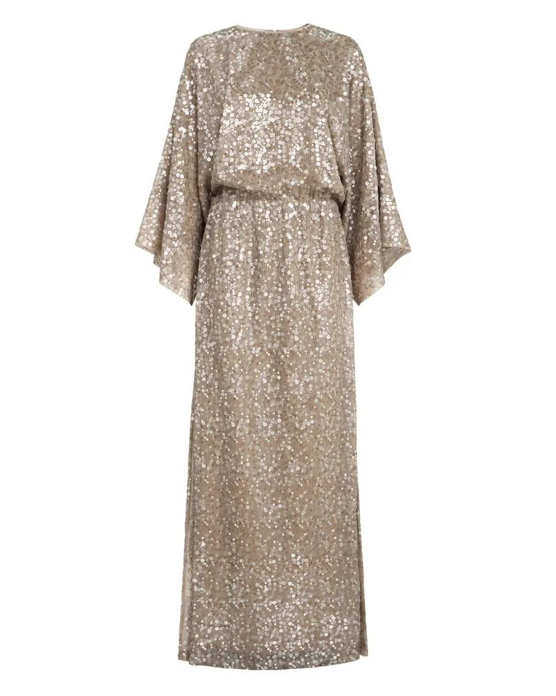 Brunello Cucinelli Maxikleid mit Pailletten - Nude Nude