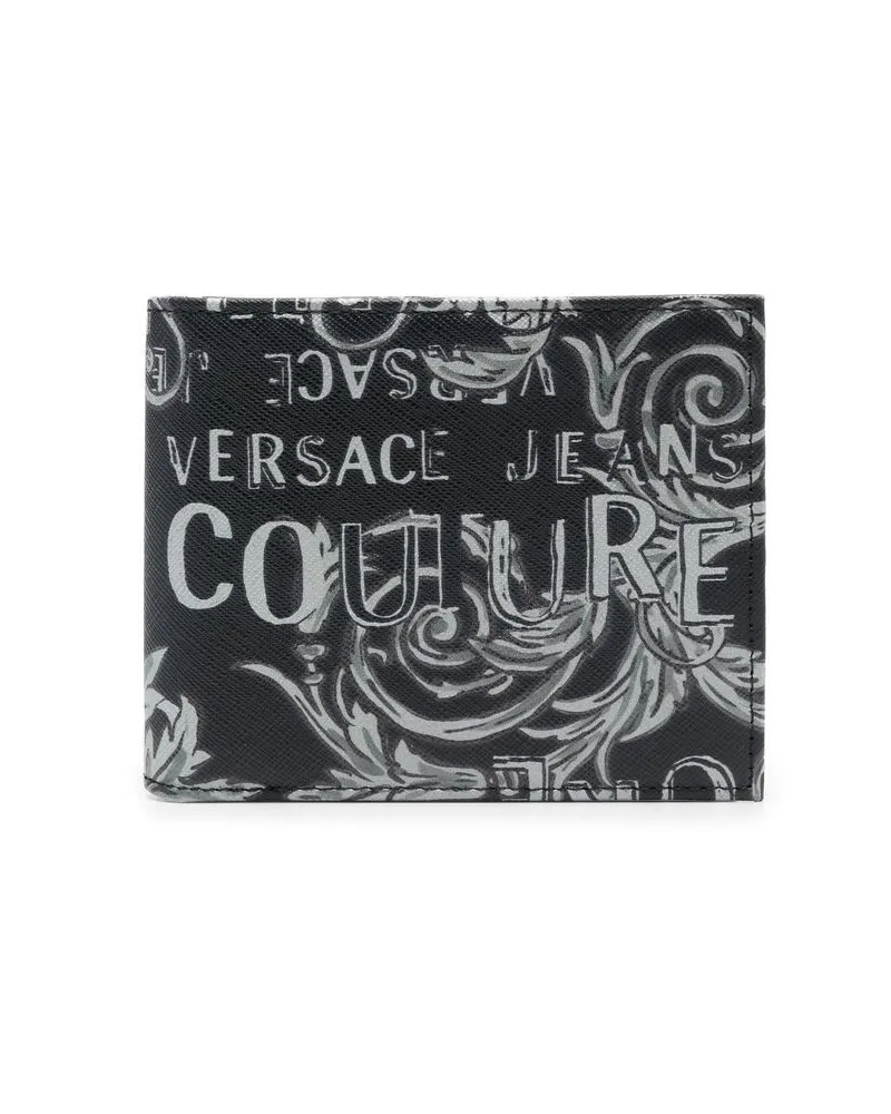 Versace Jeans Portemonnaie mit Logo-Print - Schwarz Schwarz