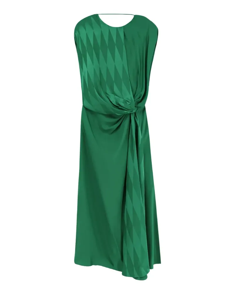 Versace diamond-pattern twisted-waist dress - Grün Grün