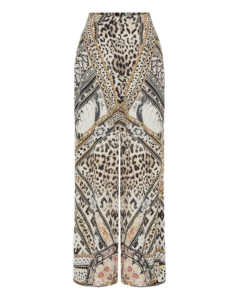 Camilla Mosaic Muse wide-leg trousers - Nude Nude