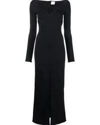 Courrèges Gerafftes Kleid mit Cut-Out Schwarz