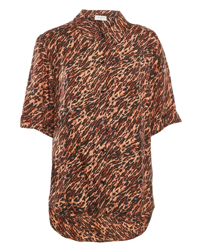 Sandro Hemd mit Animal-Print - Braun Braun