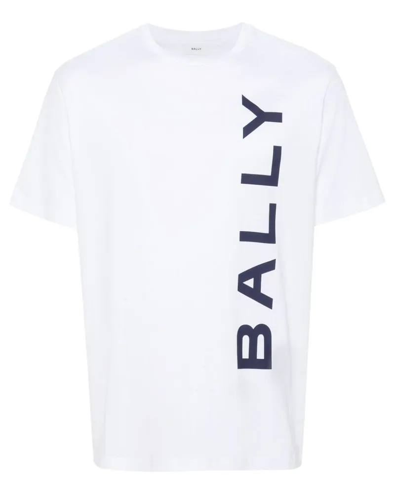 Bally T-Shirt aus Bio-Baumwolle mit Logo-Print - Weiß Weiß