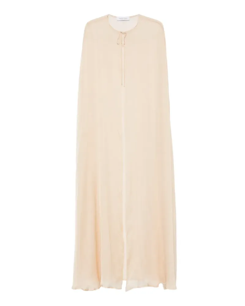 Raquel Diniz Semi-transparentes Cape mit Schleifenverschluss - Nude Nude