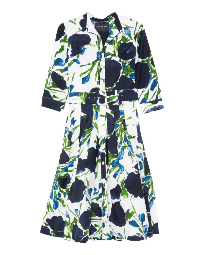 Samantha Sung Audrey floral-print midi dress - Weiß Weiß