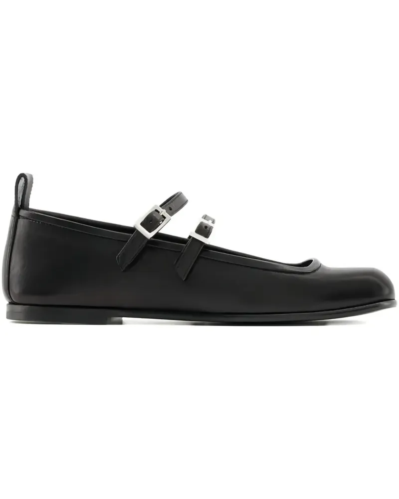 NODALETO Bulla Rina square-toe ballet flats - Schwarz Schwarz