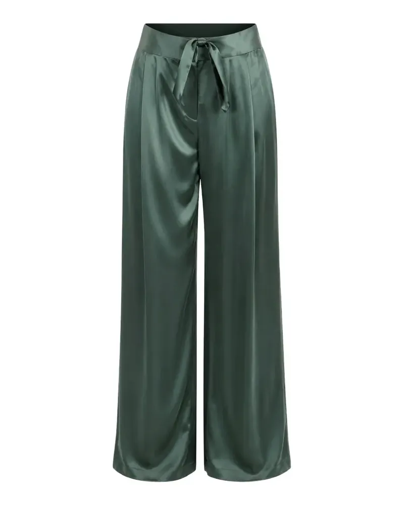 The Sei pleated satin-finish trousers - Grün Grün
