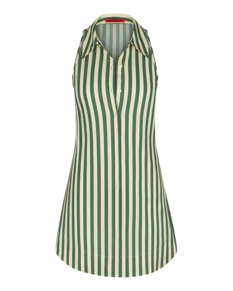 Simon Miller Loch striped sleeveless cotton mini dress - Grün Grün