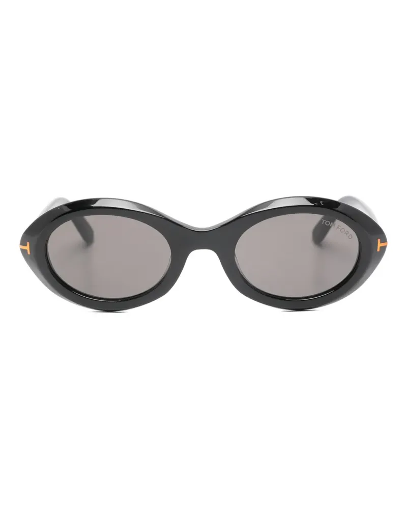 Tom Ford Carmen Sonnenbrille mit ovalem Gestell - Schwarz Schwarz