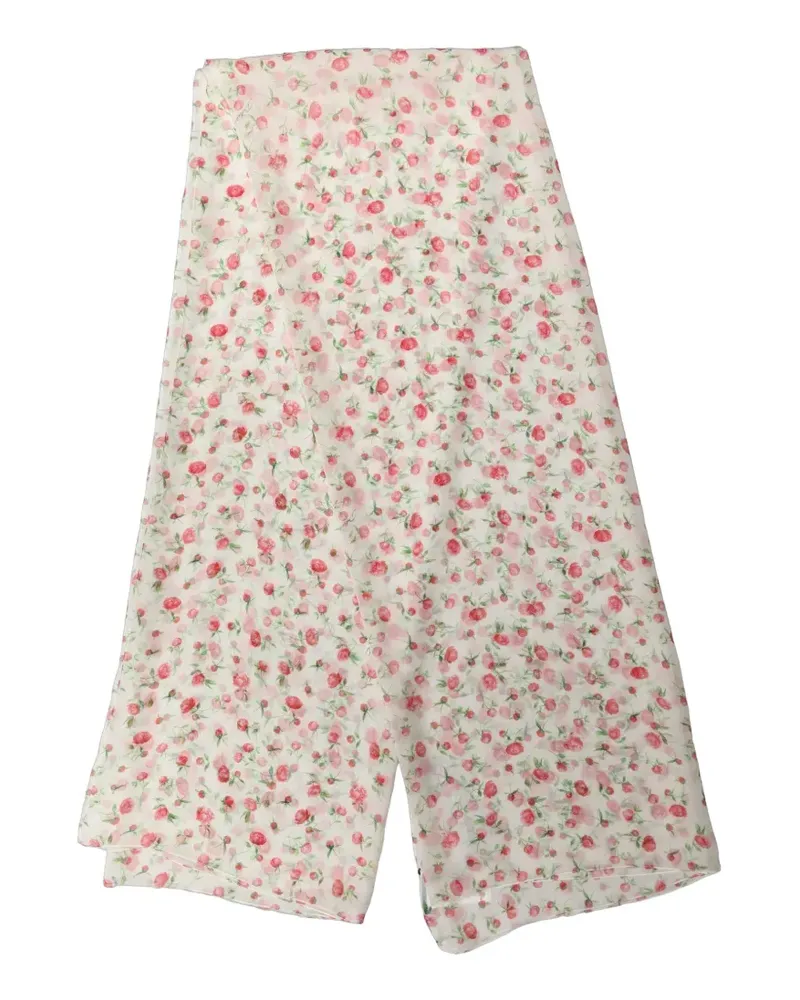 Dolce & Gabbana floral-print chiffon scarf - Weiß Weiß