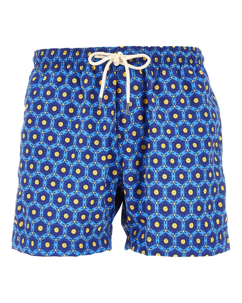 PENINSULA geometric-print drawstring swim shorts - Blau Blau