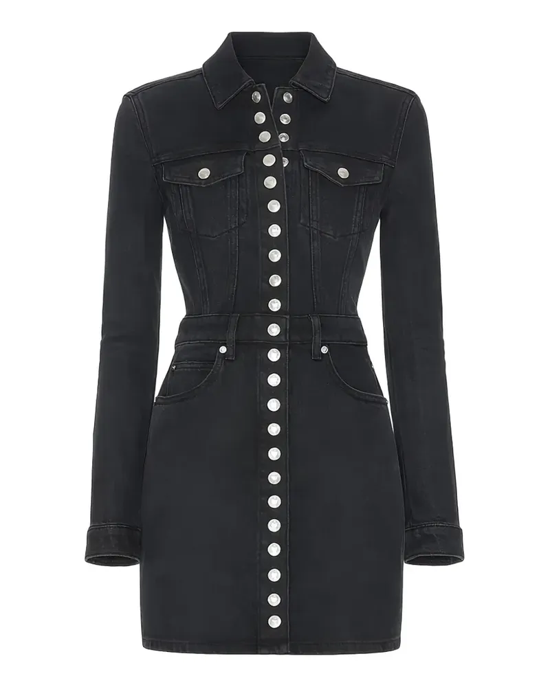 Alexander Wang buttoned collared mini dress - Schwarz Schwarz