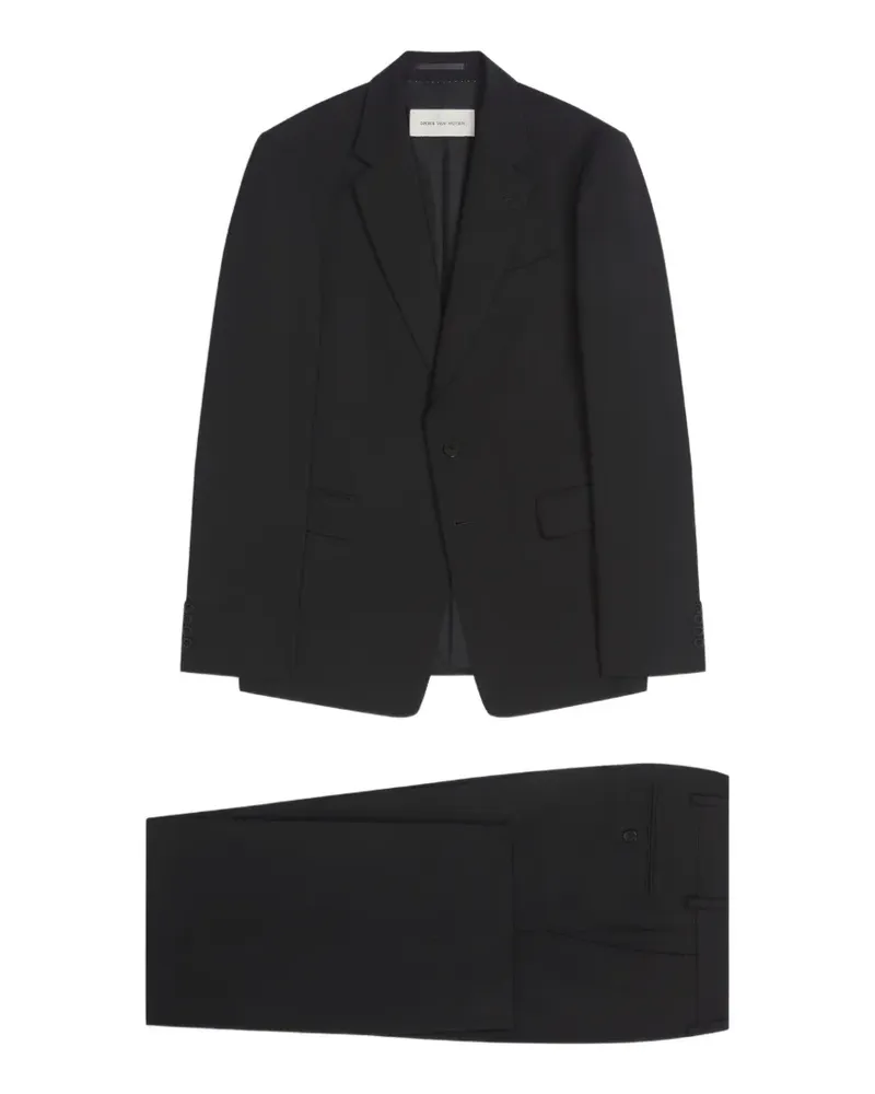 Dries van Noten Schmaler Anzug - Schwarz Schwarz
