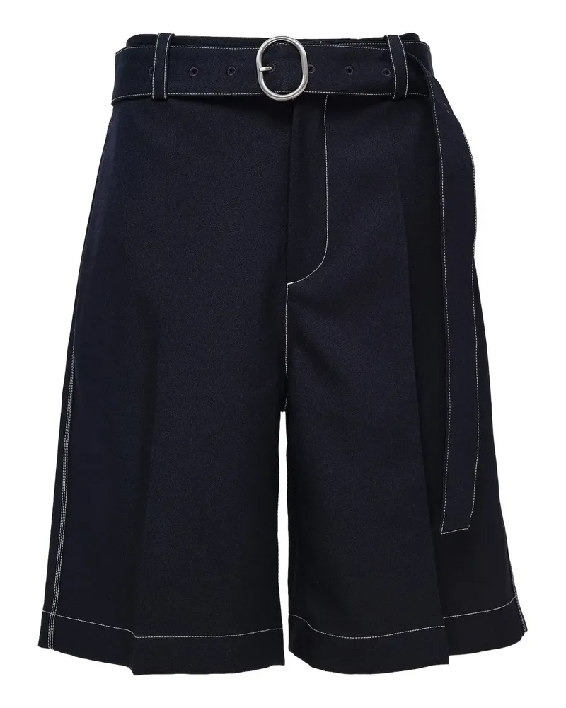 Jil Sander Bundfaltenshorts mit Gürtel - Blau Blau