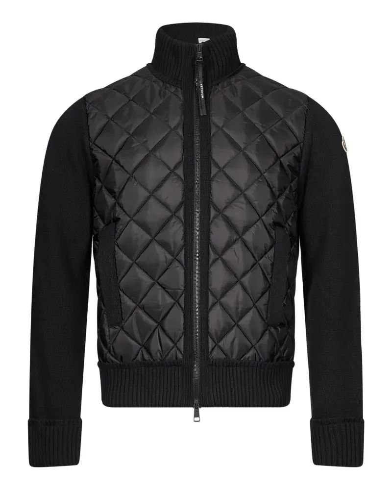 Moncler quilted-panel cardigan - Schwarz Schwarz