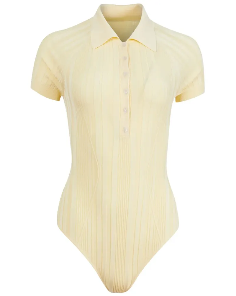 Fleur Du Mal Gerippter Body - Gelb Gelb