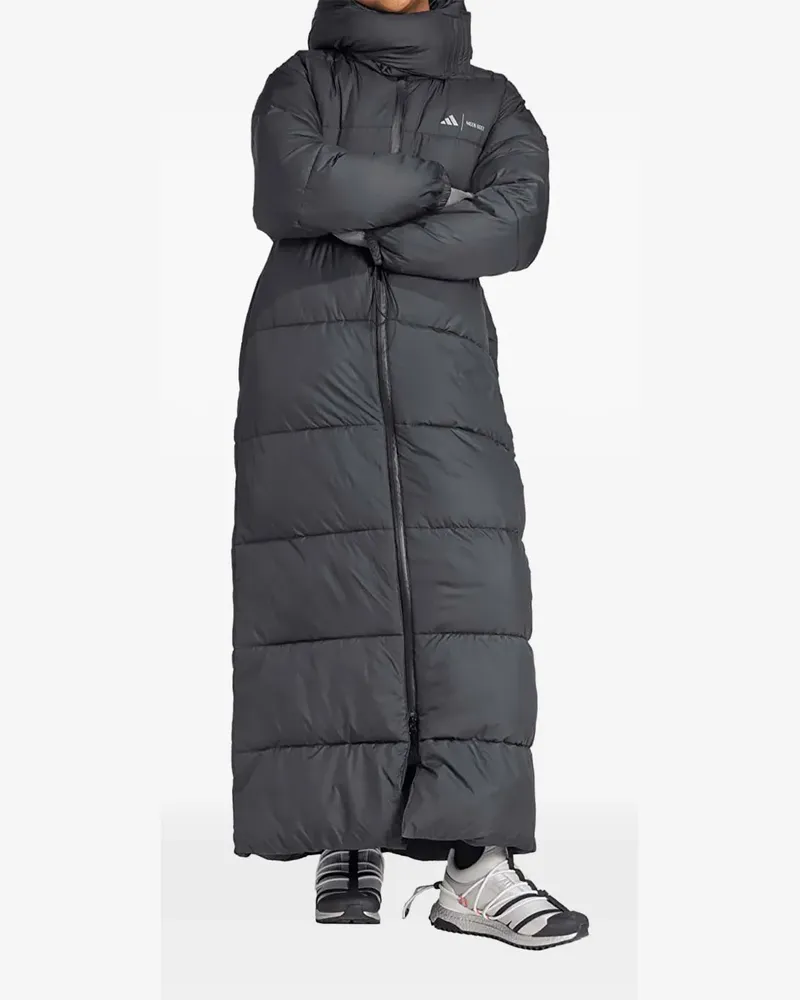 adidas x Moon Boot hooded full-length coat - Schwarz Schwarz