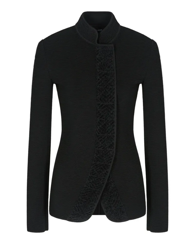 Giorgio Armani Gerippte Jacke mit Rollkragen - Schwarz Schwarz