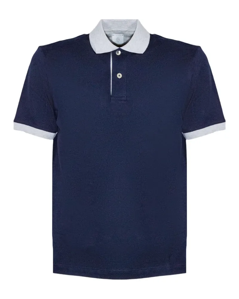 Eleventy contrast-trim polo shirt - Blau Blau